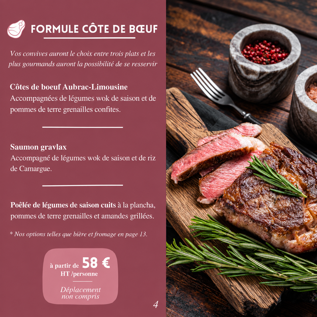 Formule Côtes de bœuf